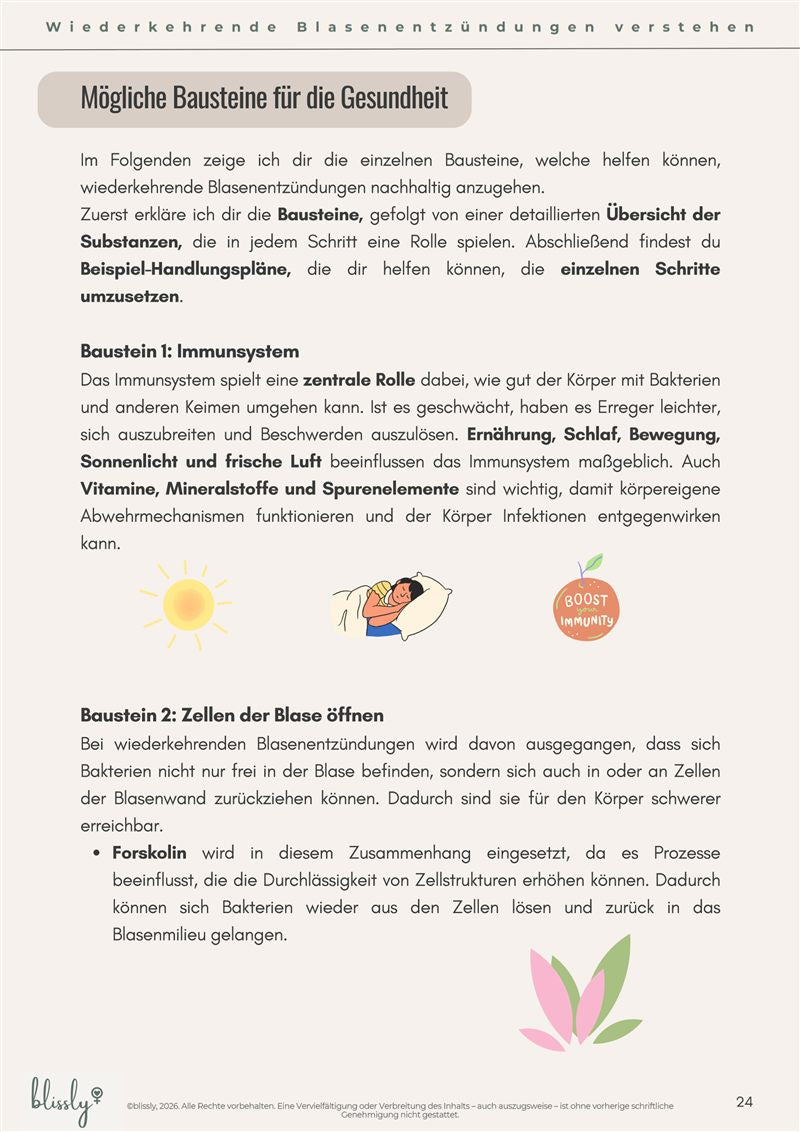 Seite: Mögliche Bausteine für die Gesundheit